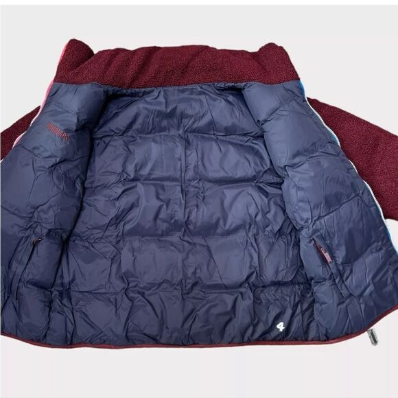 FOURLAPS Polar Quilted Sherpa Jacket Burgandy/Smoke - Picture 11 of 14
